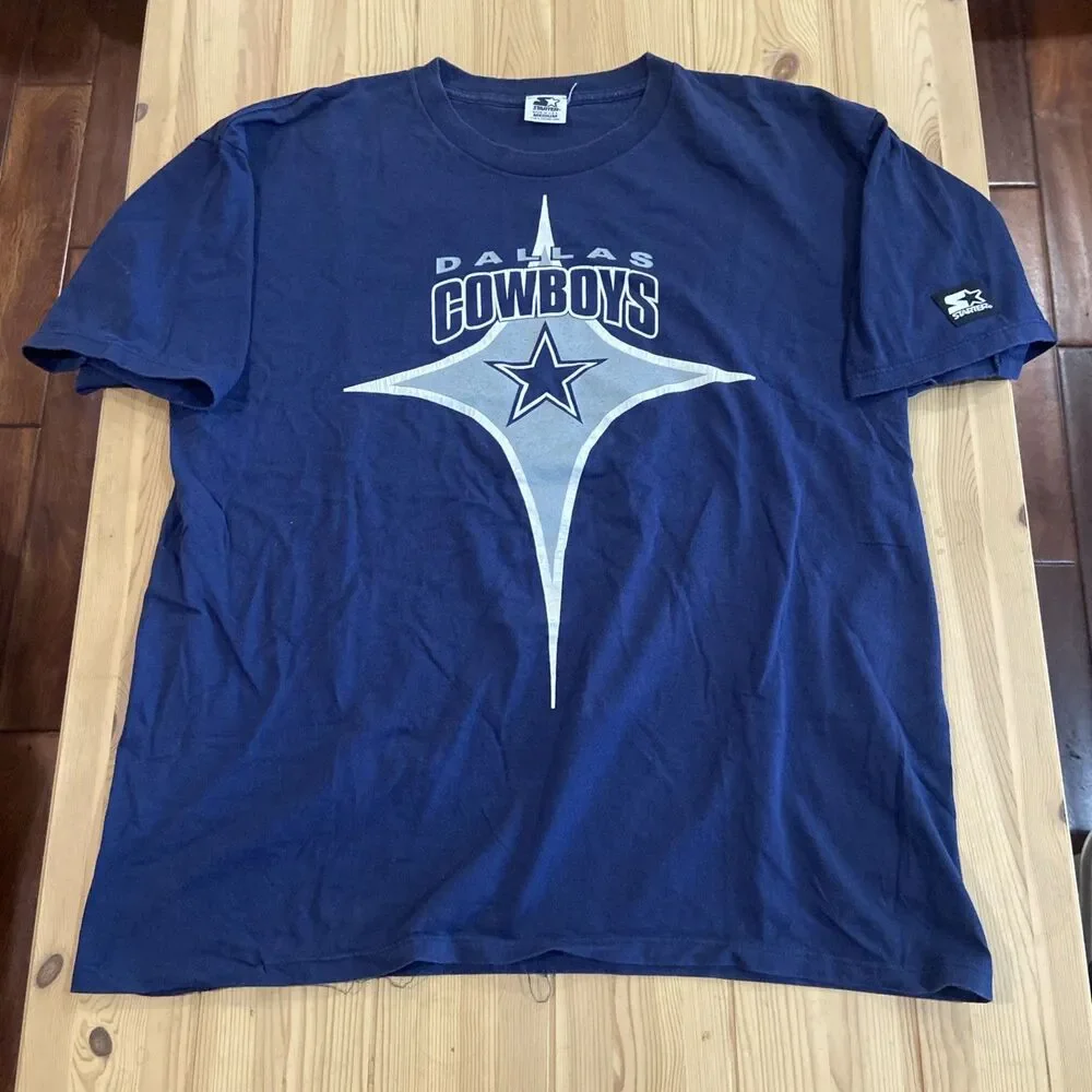 Vintage Starter Dallas Cowboys NFL Size Medium Blue Shirt